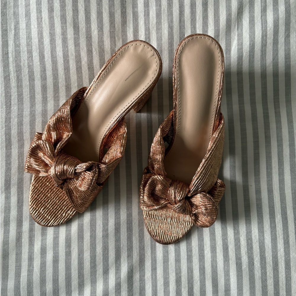 Rose Gold Bow Women's Heels